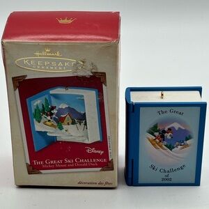 Hallmark Keepsake Ornament Mickey Mouse Donald Duck The Great Ski Challenge 2002